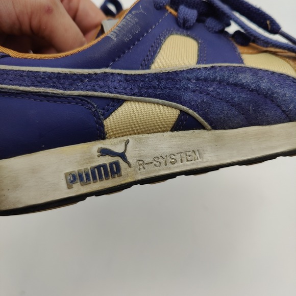 Puma Womens Retro Gorpcore RS 100 R-System Suede Sneakers 7.5 Blue Tan 342589-06 - Picture 13 of 16
